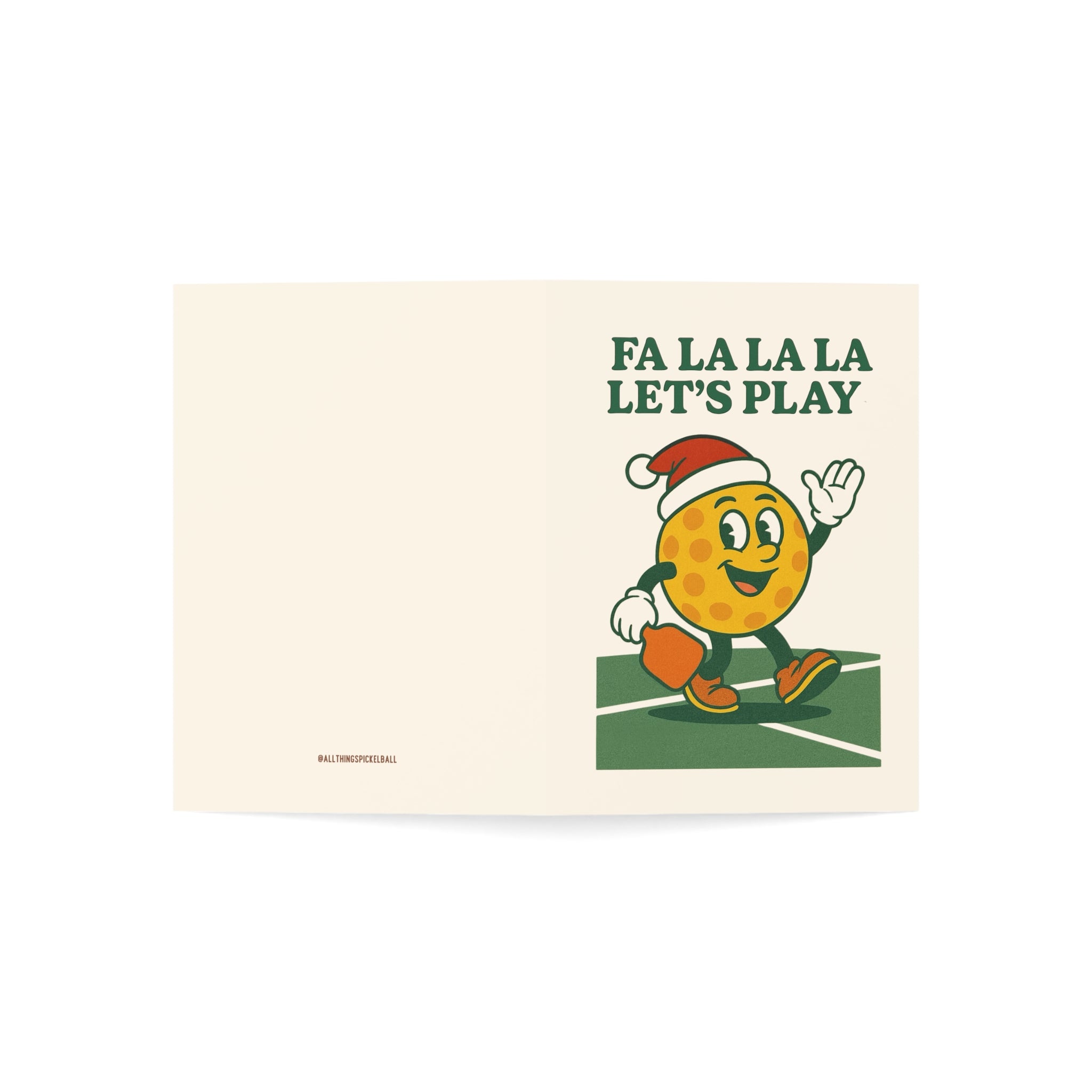 Holiday Christmas Themed Pickleball Greeting Card — Cute Retro Sports Holiday Card