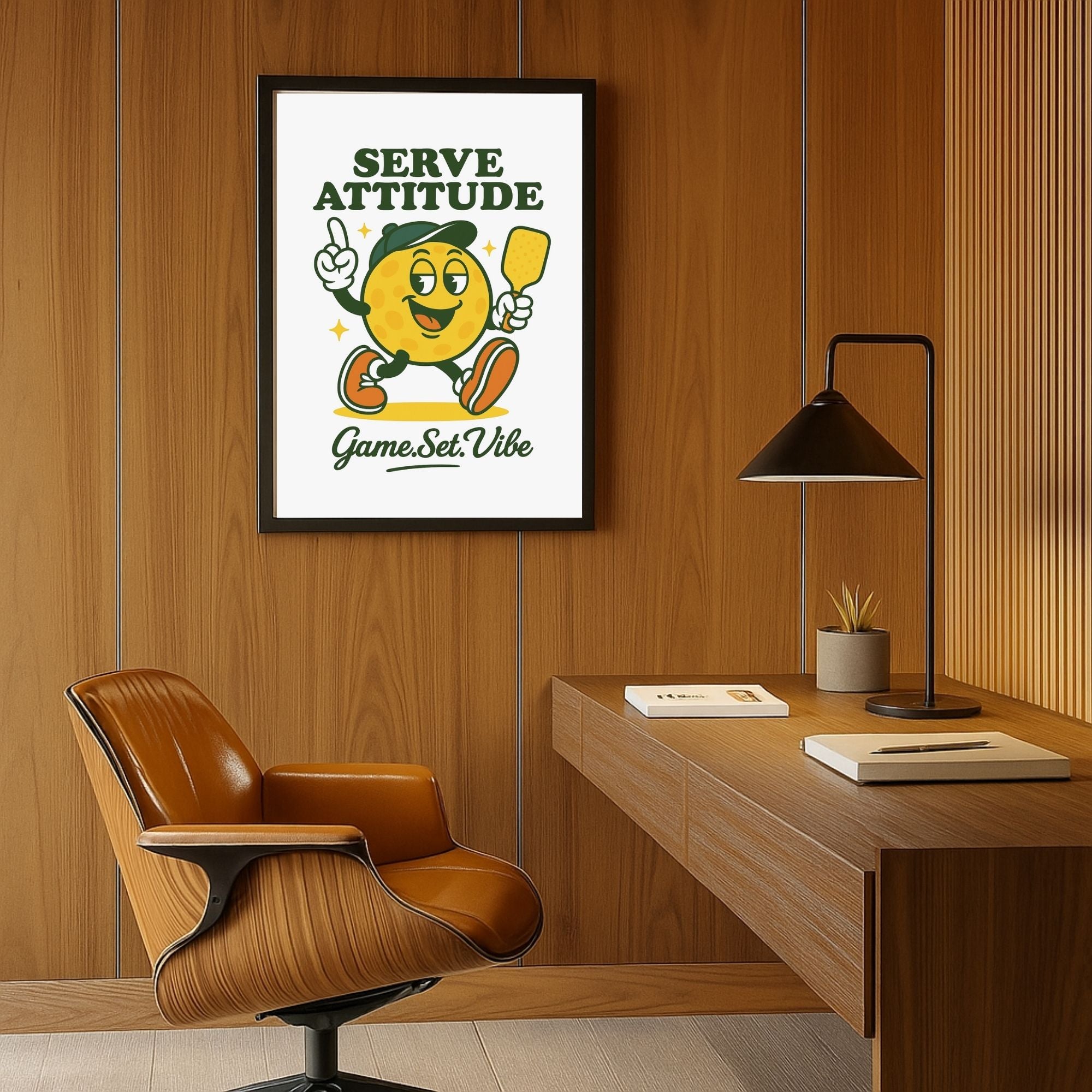 Retro Pickleball Wall Art, Vintage Pickleball Poster, Pickleball Decor Print for Home, Pickleball Artwork Retro Style, Retro Pickleball character, 70's vibe pickleball decor